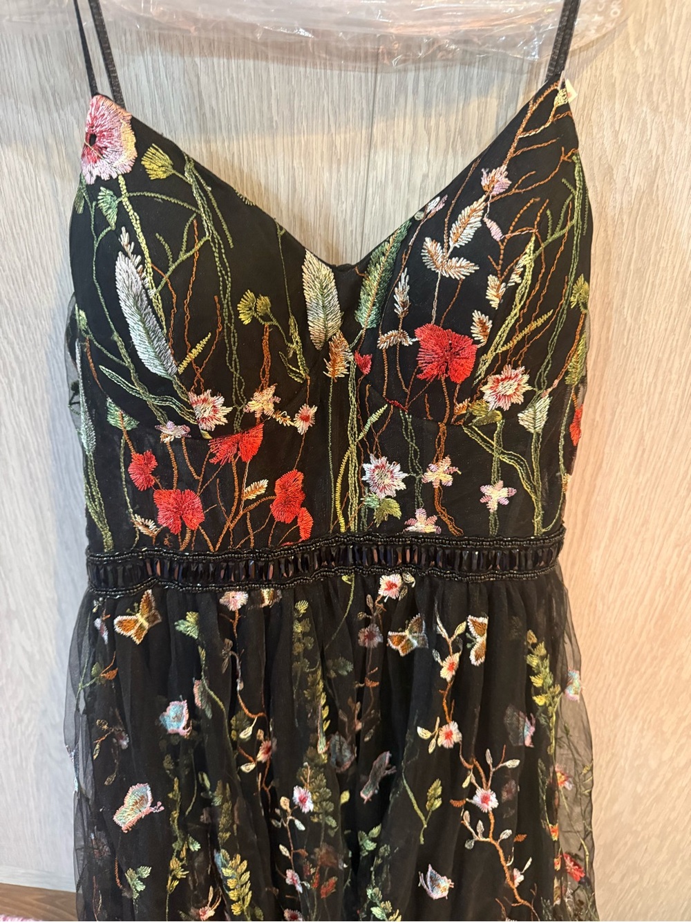 Mac Duggal Black Floral-Embroidered Sweetheart Sleeveless Bustier Gown 16 - Picture 7 of 10